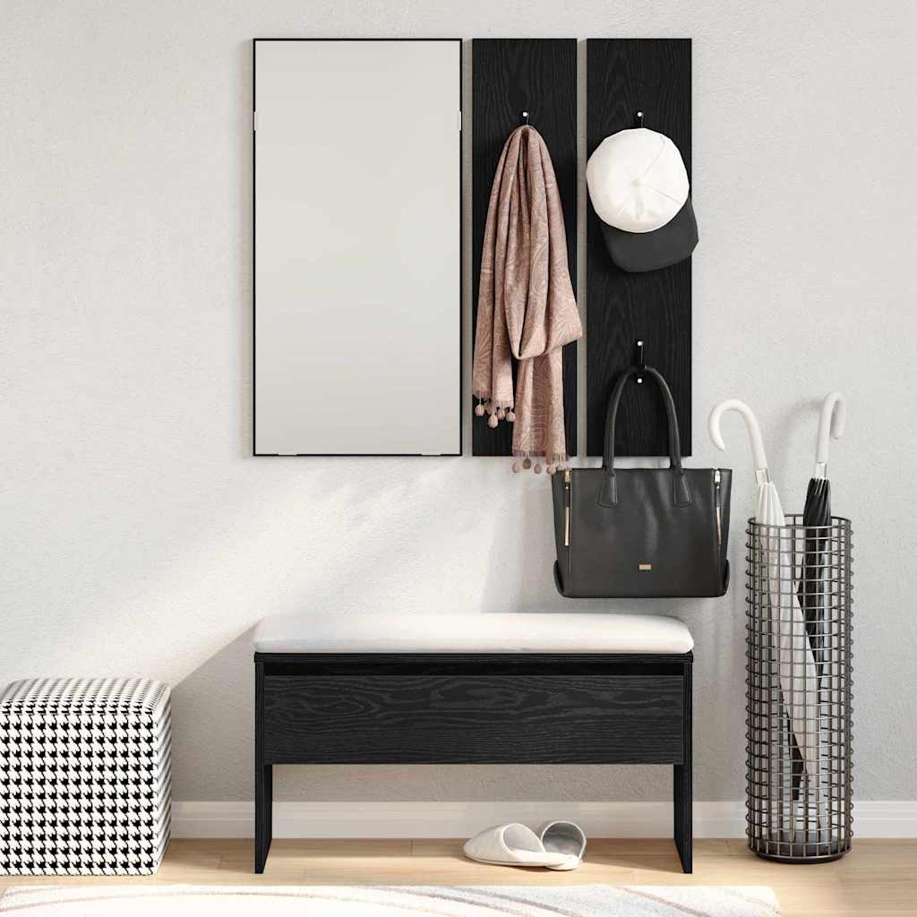 Entremøbelsæt 4 stk. Sort eg 80 x 30,5 x 40 cm Konstrueret træ