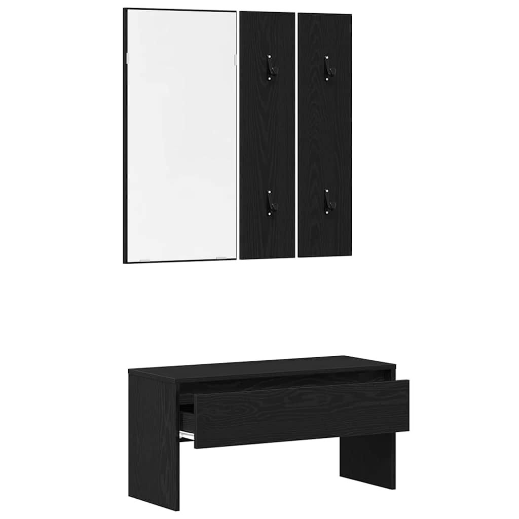 Entremøbelsæt 4 stk. Sort eg 80 x 30,5 x 40 cm Konstrueret træ