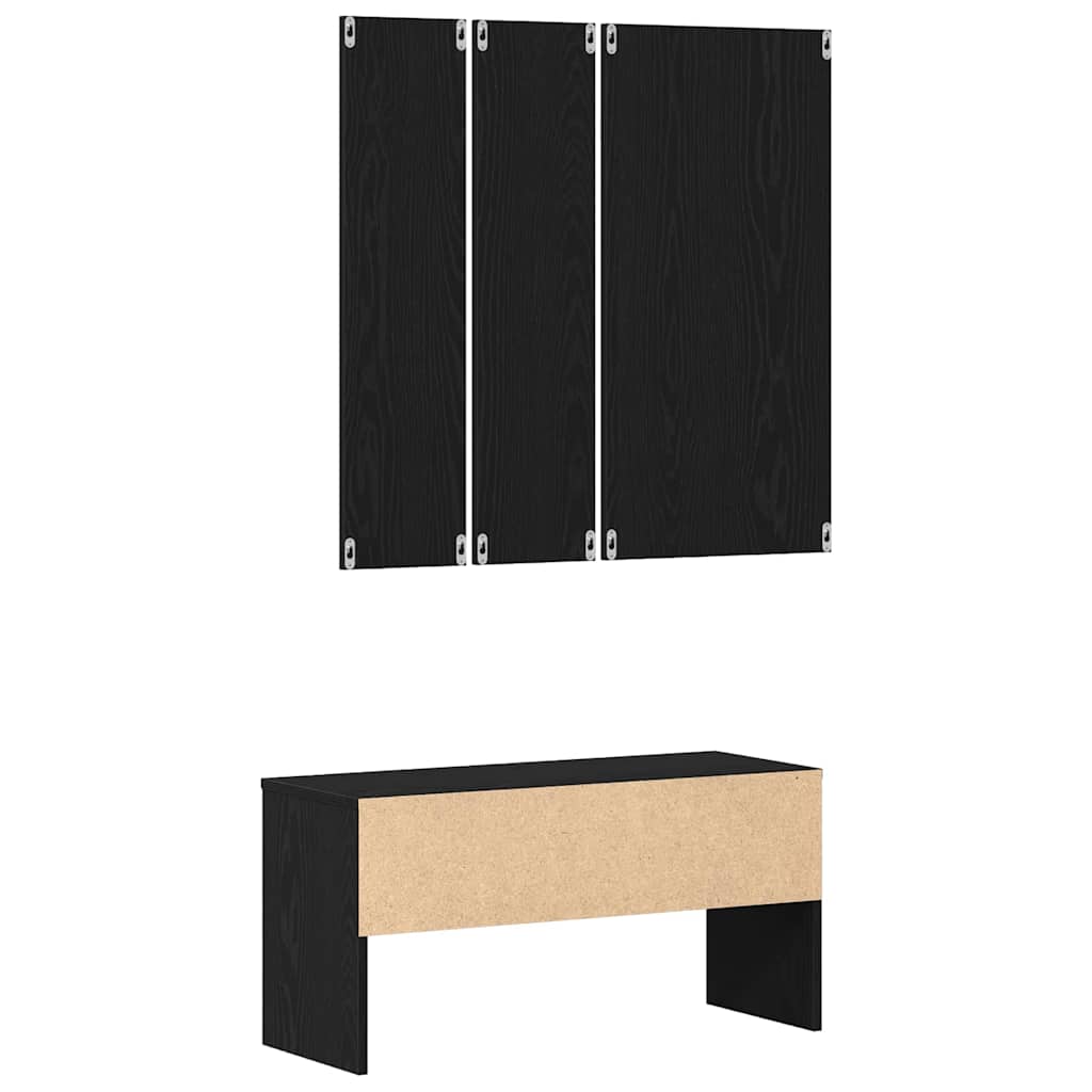 Entremøbelsæt 4 stk. Sort eg 80 x 30,5 x 40 cm Konstrueret træ