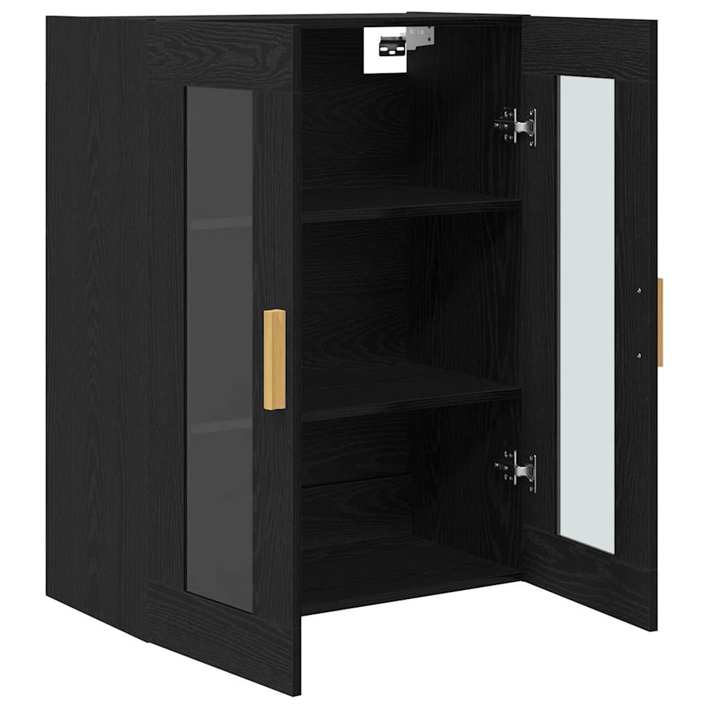 Vægskab Sort eg 69,5 x 34 x 90 cm Konstrueret træ