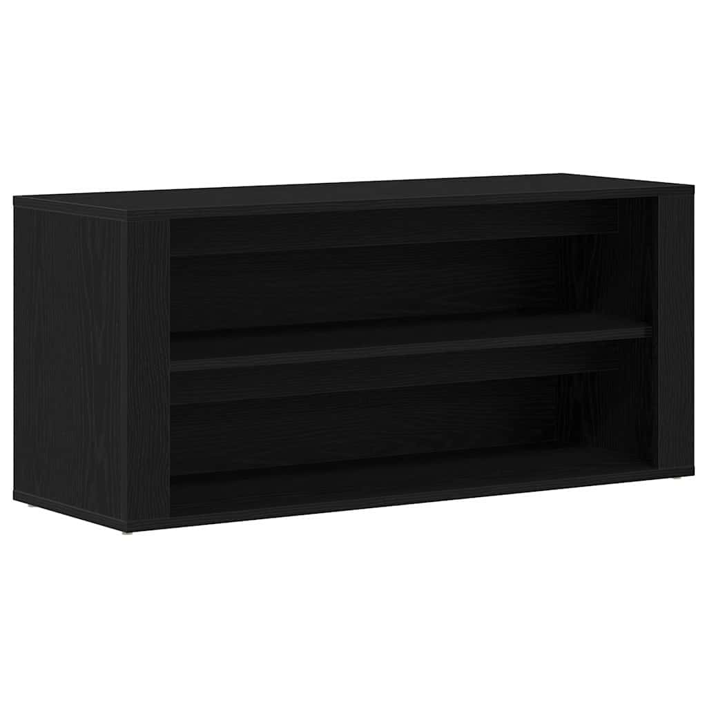 skobænk sort egetræ 100x35x45 cm konstrueret træ
