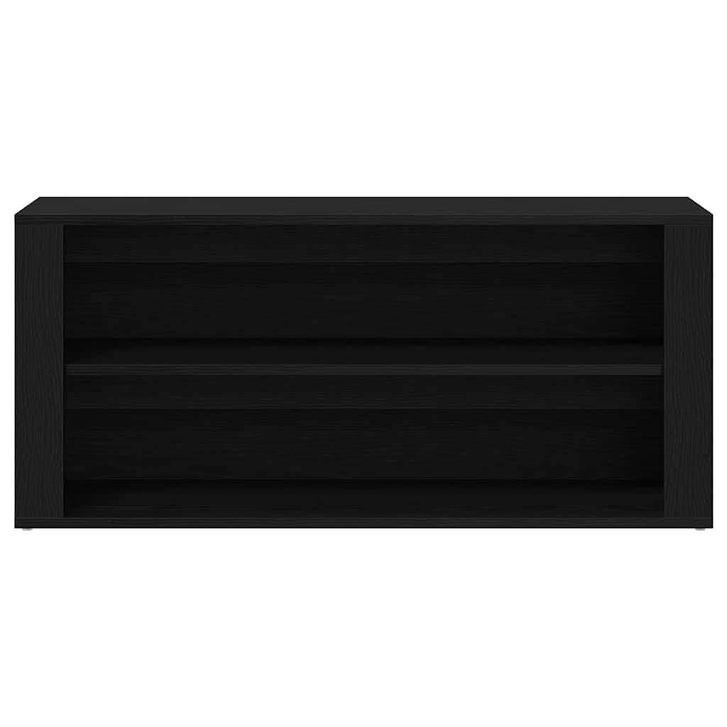 skobænk sort egetræ 100x35x45 cm konstrueret træ