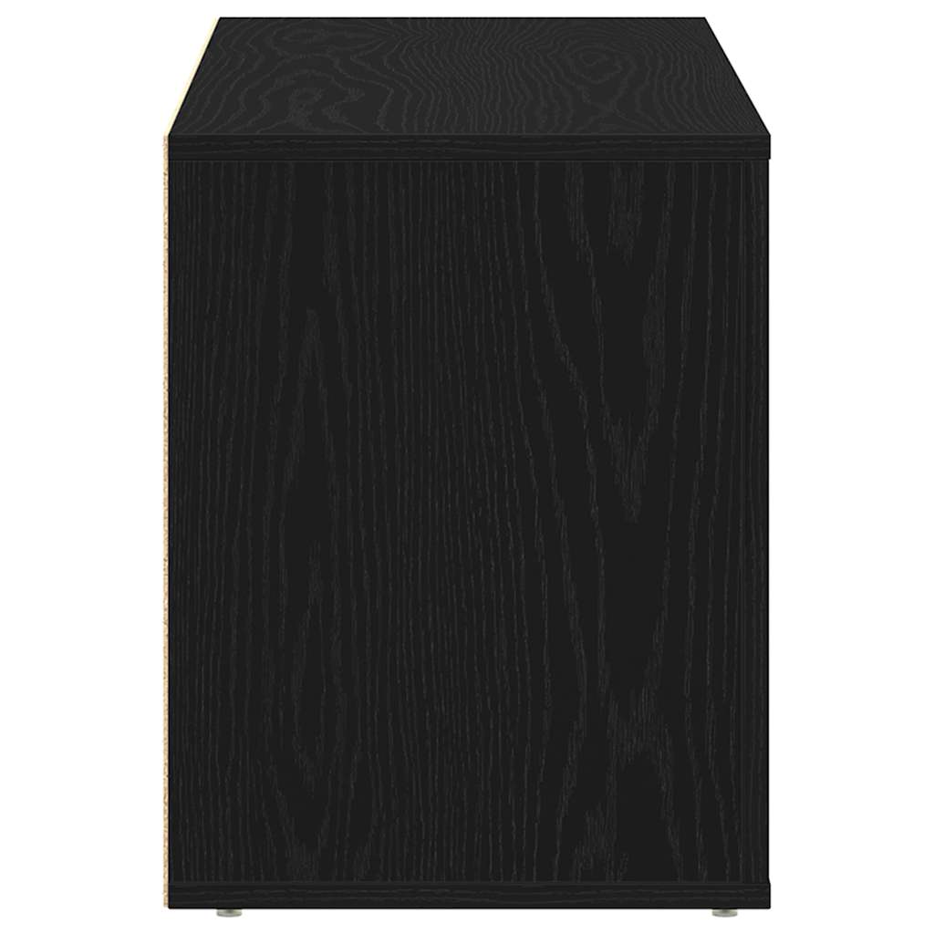 skobænk sort egetræ 100x35x45 cm konstrueret træ