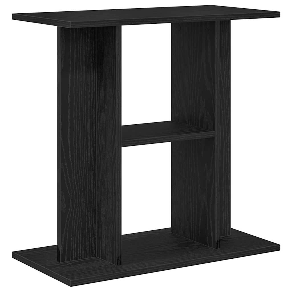 akvariestativ sort egetræ 60x30x60 cm konstrueret træ