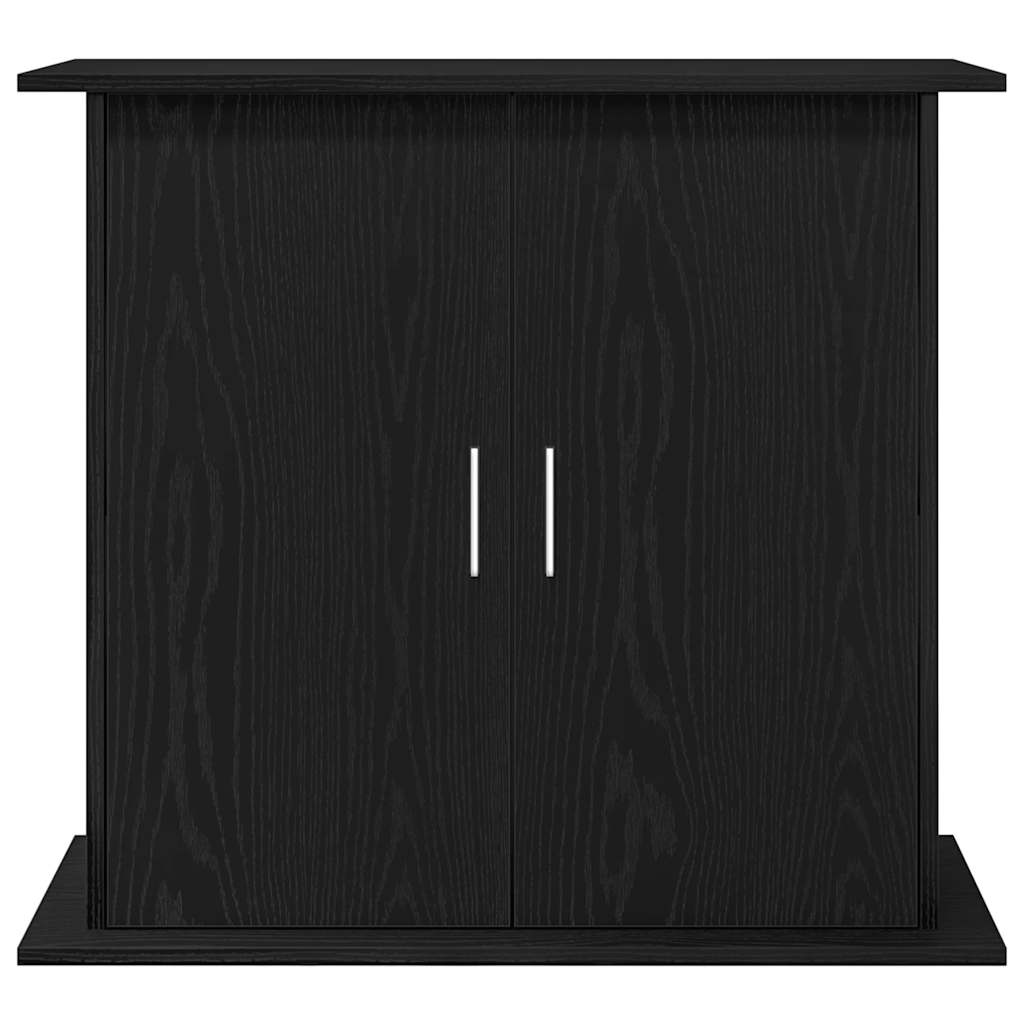 akvariestativ sort egetræ 81x36x73 cm konstrueret træ