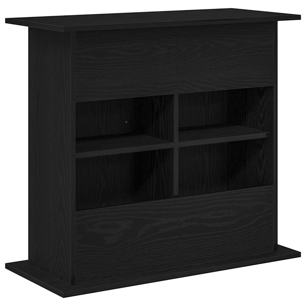 akvariestativ sort egetræ 81x36x73 cm konstrueret træ