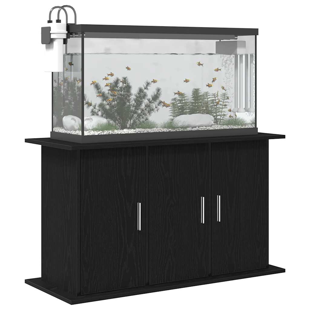 akvariestativ sort egetræ 101x41x58 cm konstrueret træ