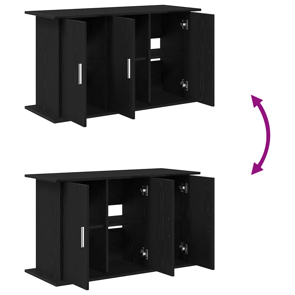 akvariestativ sort egetræ 101x41x58 cm konstrueret træ