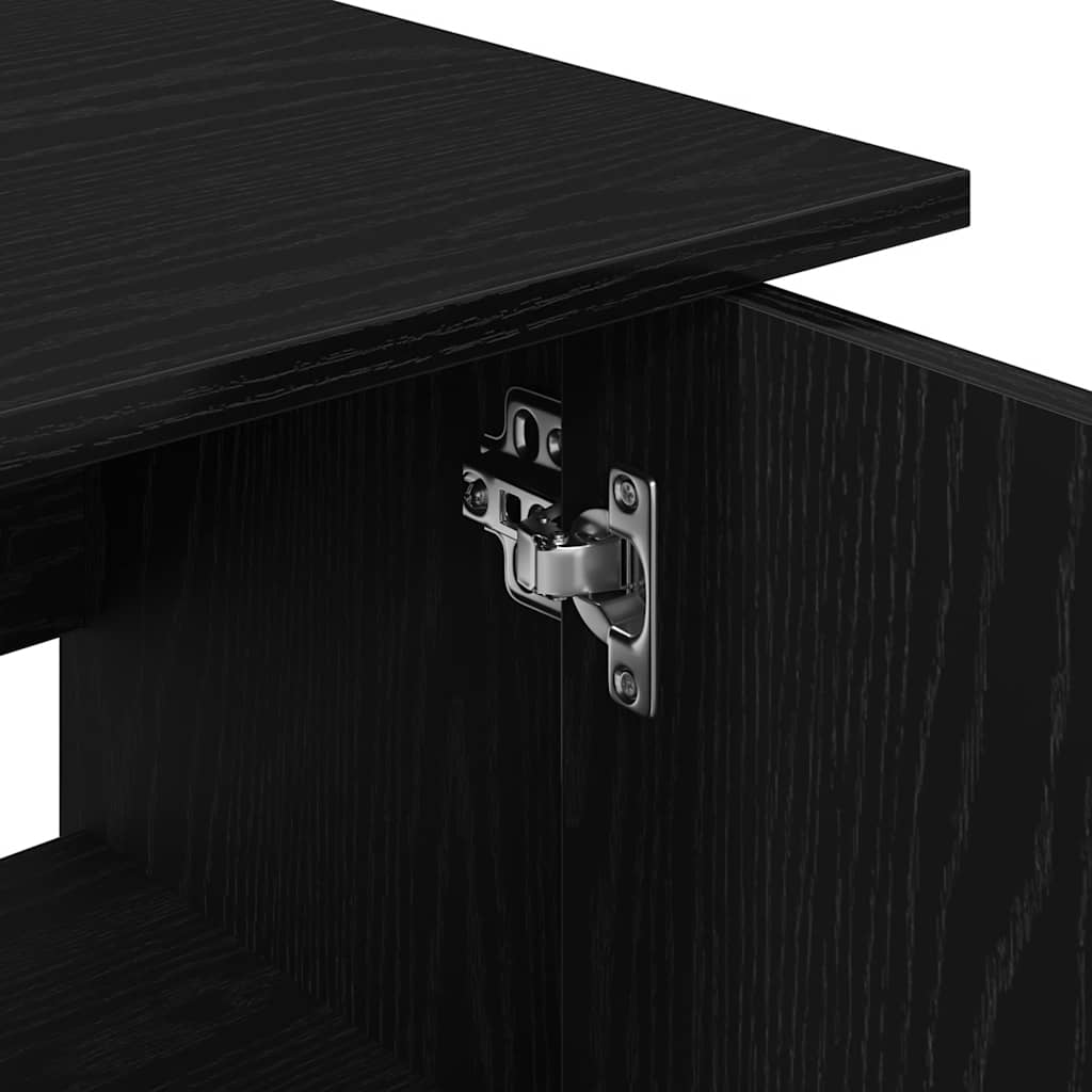 akvariestativ sort egetræ 101x41x58 cm konstrueret træ