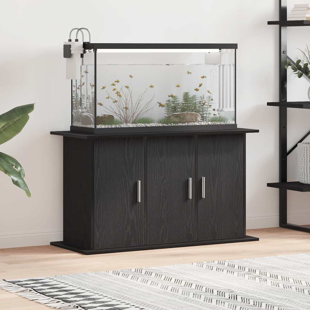 akvariestativ sort egetræ 101x41x58 cm konstrueret træ