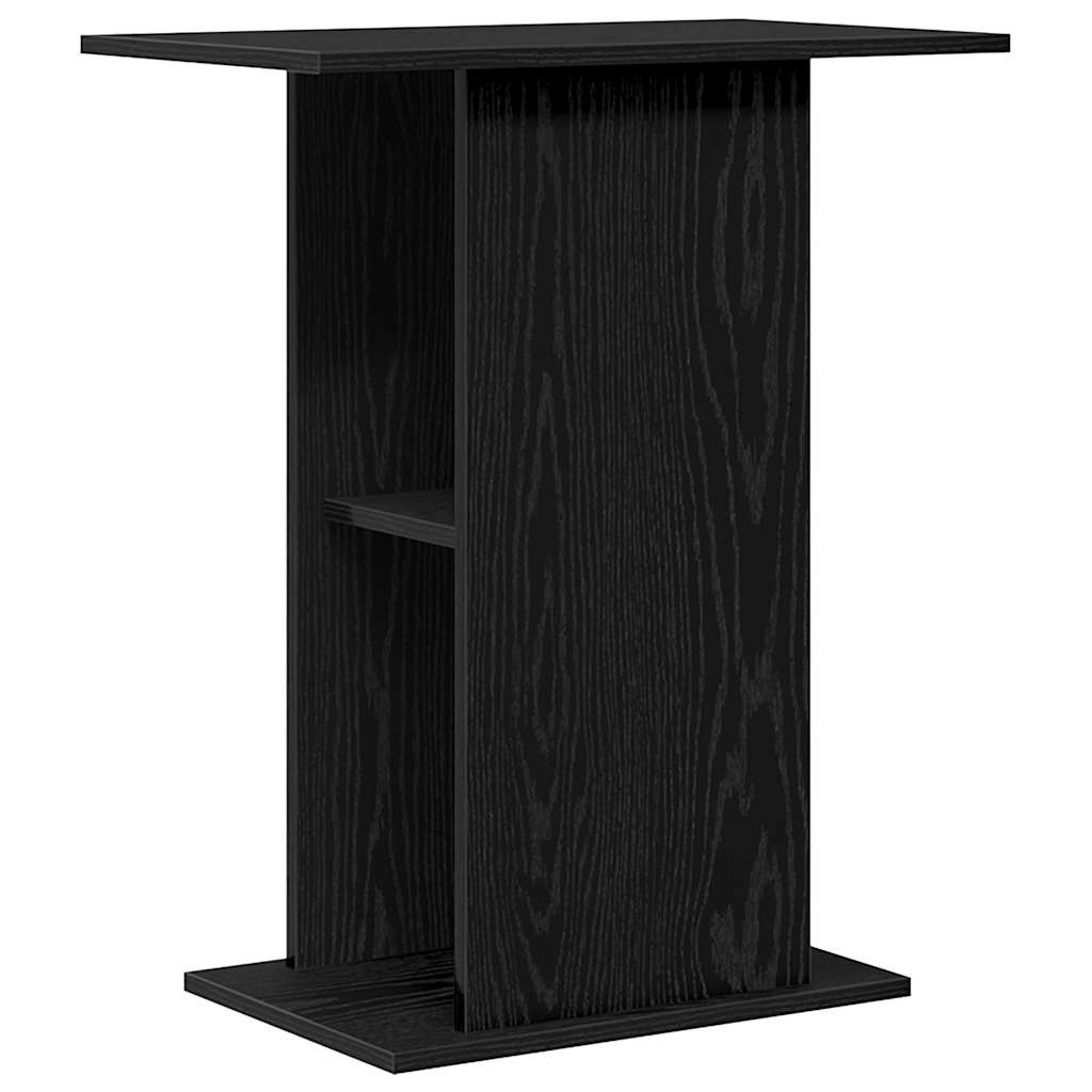 akvariebord 60,5x36x72,5 cm konstrueret træ sort egetræsfarve