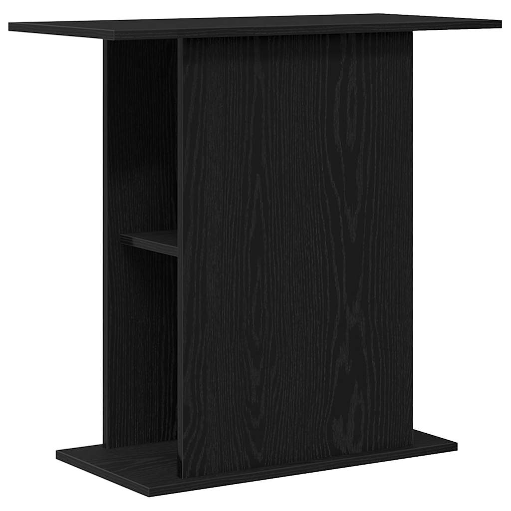akvariestativ sort egetræ 75x36x72,5 cm konstrueret træ