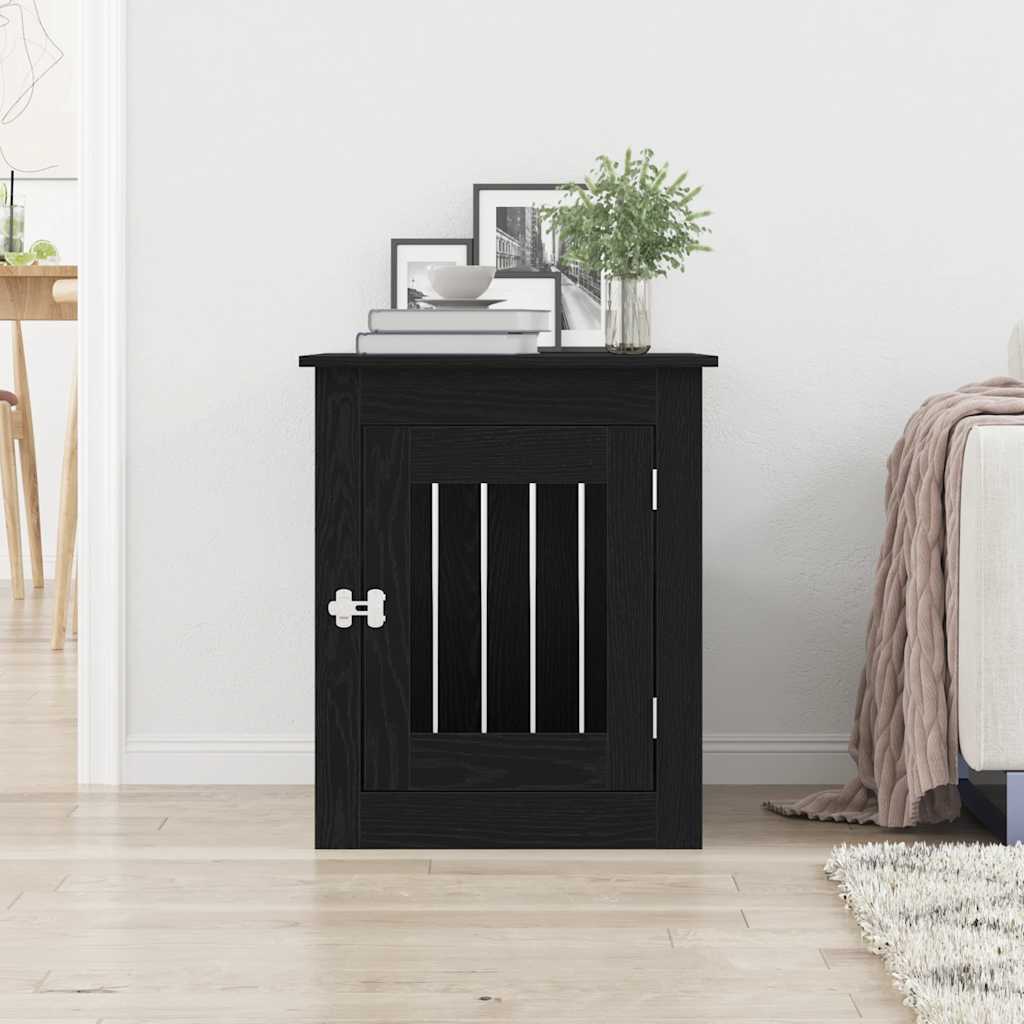 hundeburmøbler sort egetræ 55x75x65 cm konstrueret træ