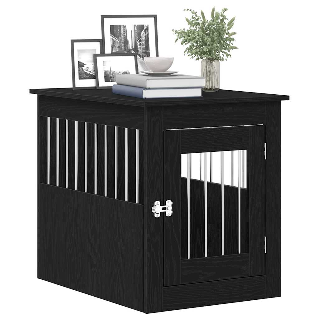 hundeburmøbler sort egetræ 55x75x65 cm konstrueret træ