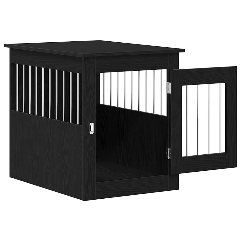 hundeburmøbler sort egetræ 55x75x65 cm konstrueret træ