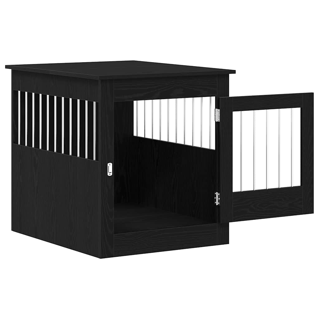 hundeburmøbler sort egetræ 64,5x80x71 cm konstrueret træ