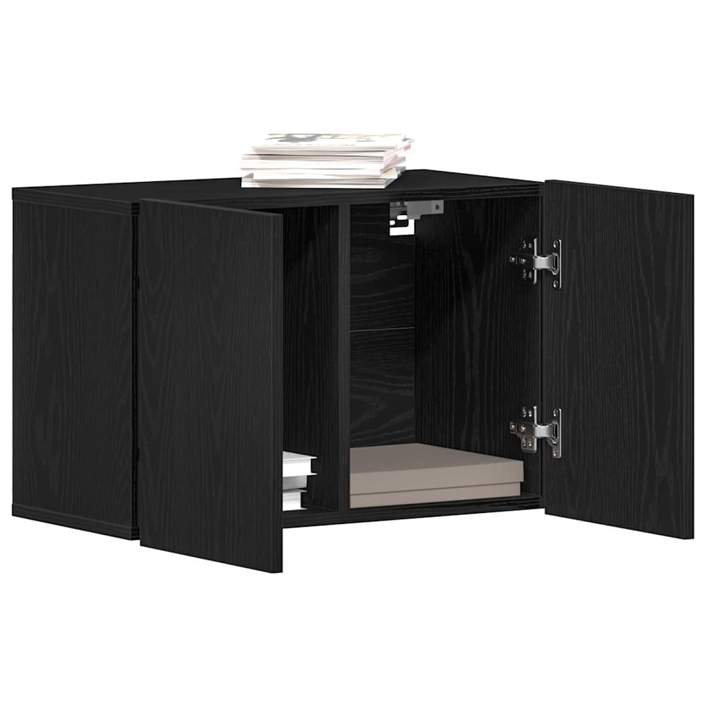 TV-skab sort egetræ 60x30x41 cm konstrueret træ