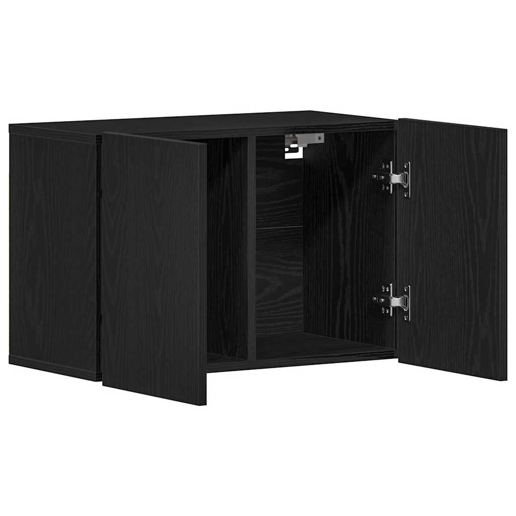 TV-skab sort egetræ 60x30x41 cm konstrueret træ