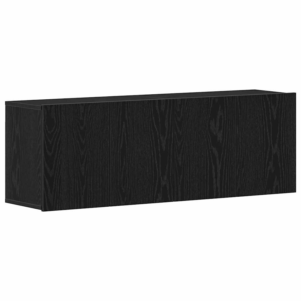 TV-skabe 2 stk. sort eg 120x30x41 cm konstrueret træ
