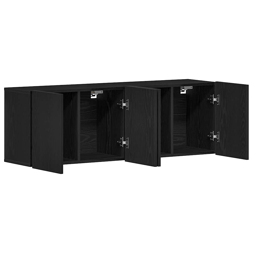 TV-skabe 2 stk. sort eg 120x30x41 cm konstrueret træ