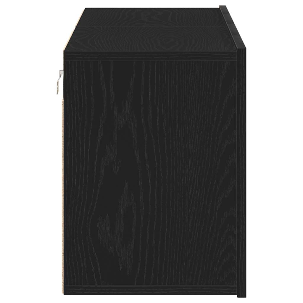 TV-skabe 2 stk. sort eg 120x30x41 cm konstrueret træ