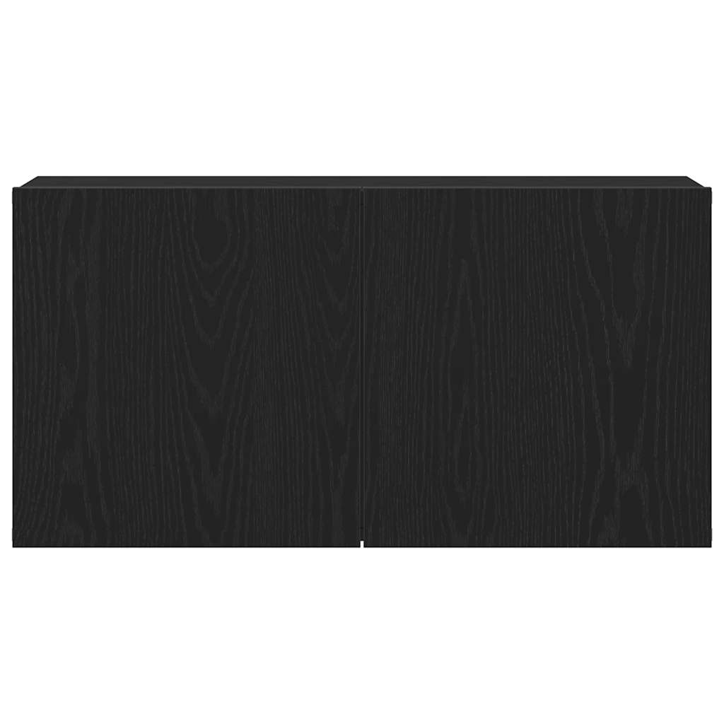 TV-skab sort egetræ 80x30x41 cm konstrueret træ