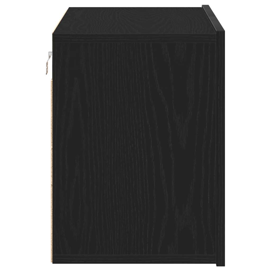 TV-skab sort egetræ 80x30x41 cm konstrueret træ