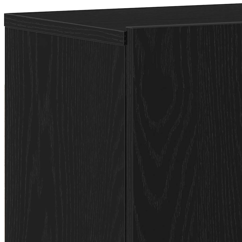 TV-skab sort egetræ 80x30x41 cm konstrueret træ