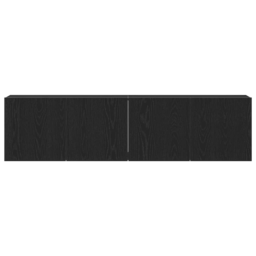 TV-skabe 2 stk. sort eg 160x30x41 cm konstrueret træ