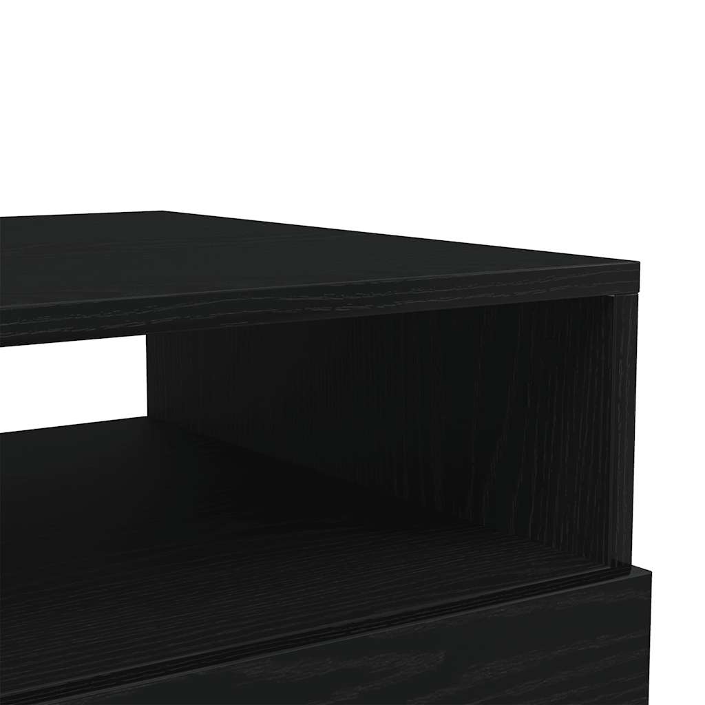 sofabord med LED-lys 50x49x40 cm sort egetræsfarve
