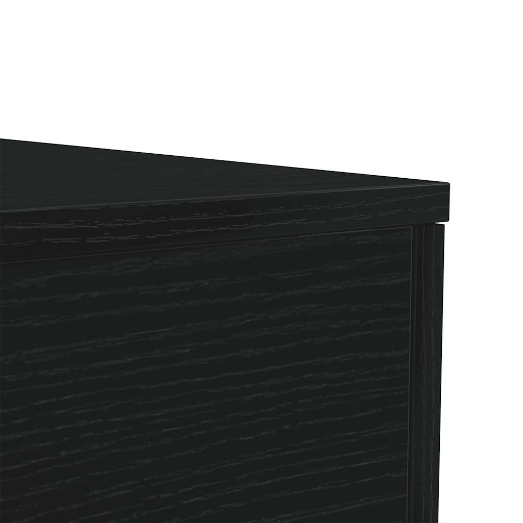 sofabord med LED-lys 50x50x40 cm sort egetræsfarve