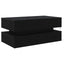 sofabord med LED-lys 90x50x40 cm sort egetræsfarve