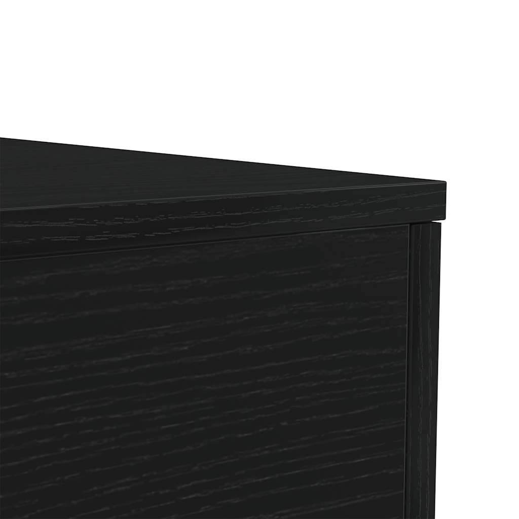 sofabord med LED-lys 90x50x40 cm sort egetræsfarve