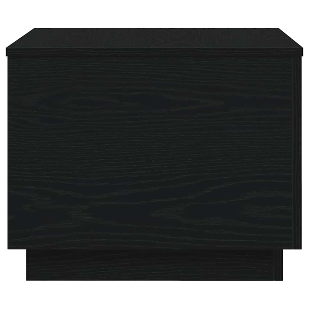 sofabord med LED-lys 50x50x40 cm sort egetræsfarve