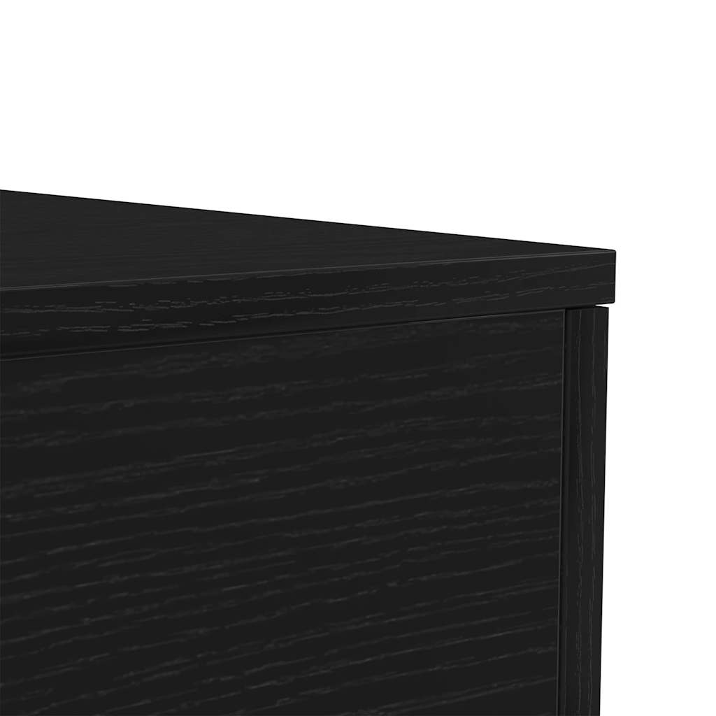 sofabord med LED-lys 90x50x40 cm sort egetræsfarve