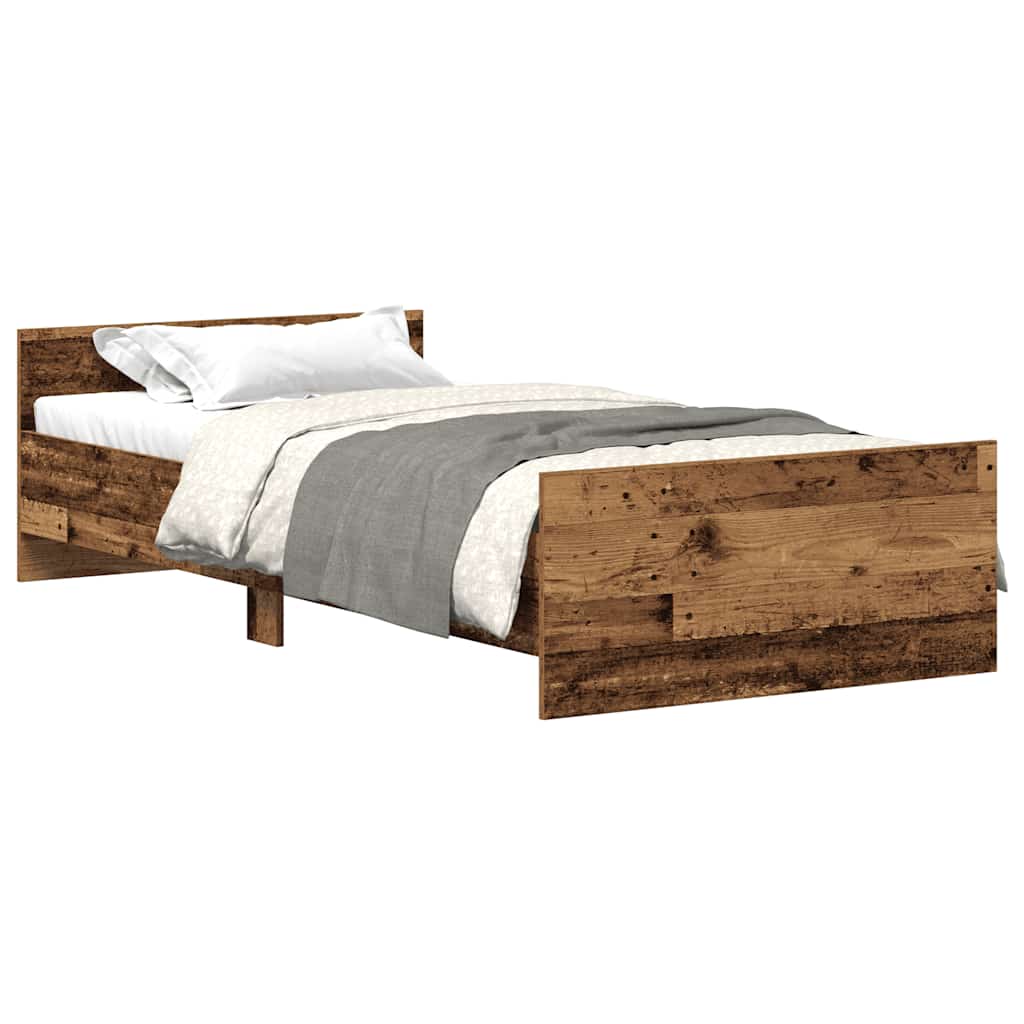 sengeramme uden madras 75x190 cm konstrueret træ antikt træ
