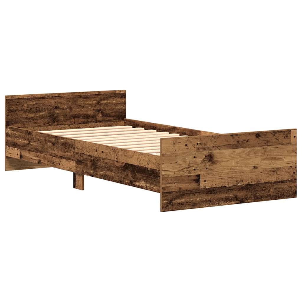 sengeramme uden madras 75x190 cm konstrueret træ antikt træ