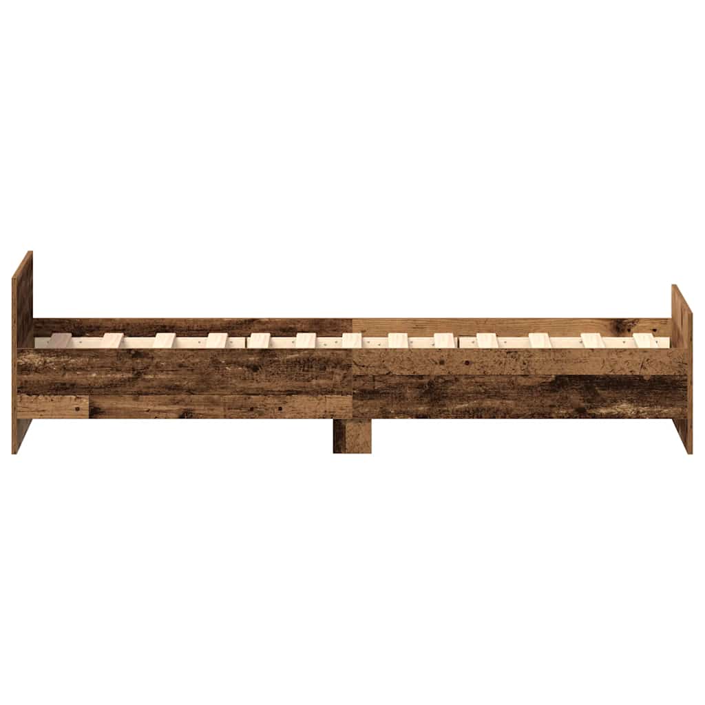 sengeramme uden madras 75x190 cm konstrueret træ antikt træ
