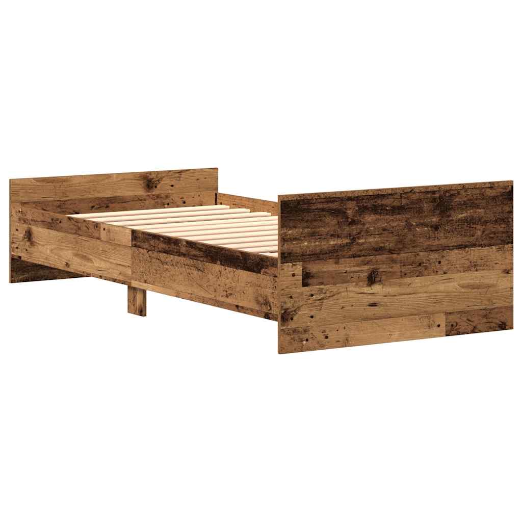sengeramme uden madras 75x190 cm konstrueret træ antikt træ