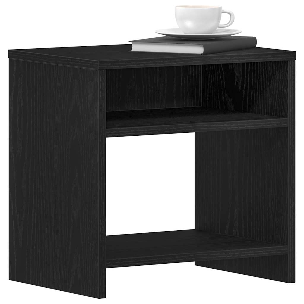 sengebord 40x30x40 cm konstrueret træ sort egetræsfarve