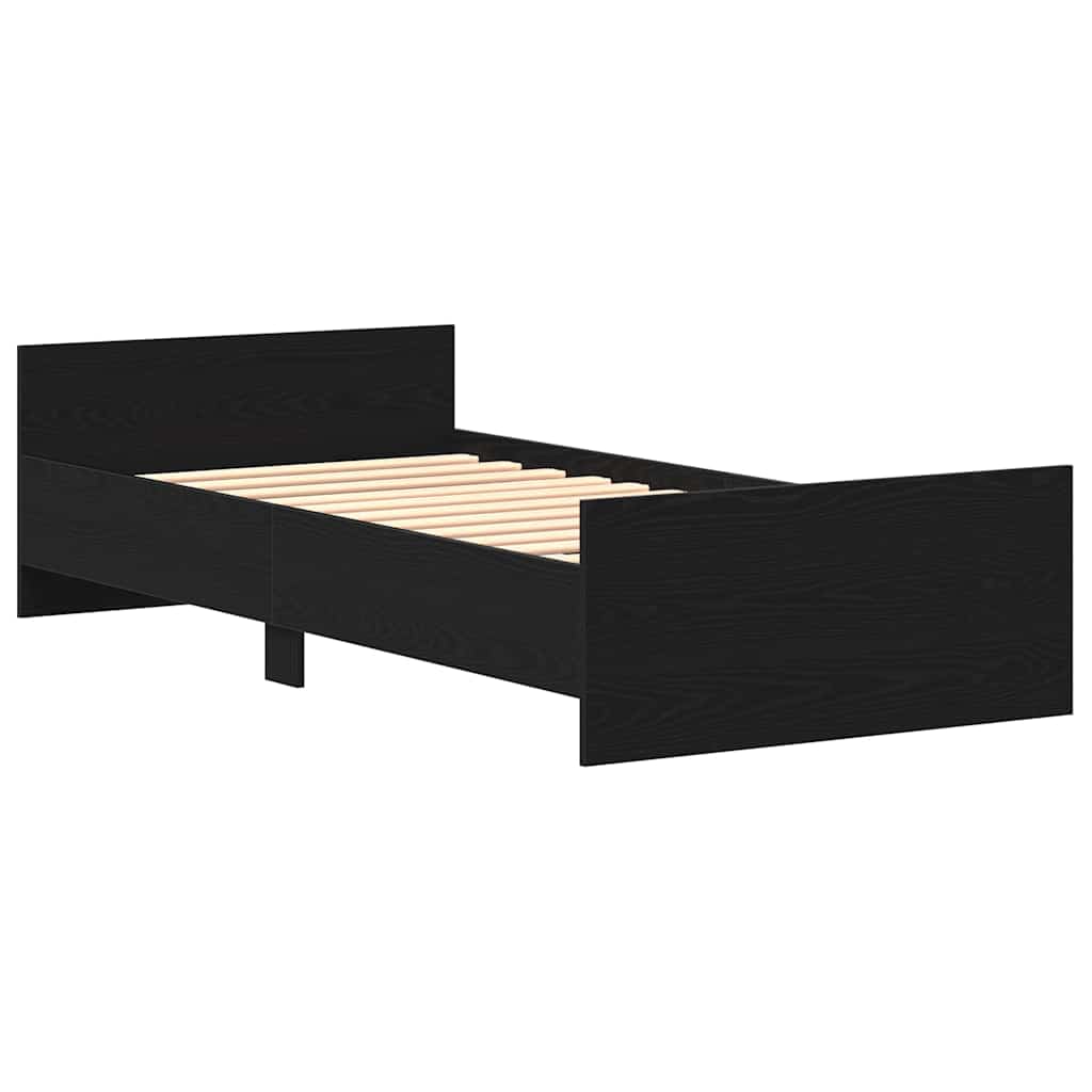 sengeramme 90x200 cm uden madras konstrueret træ sort eg