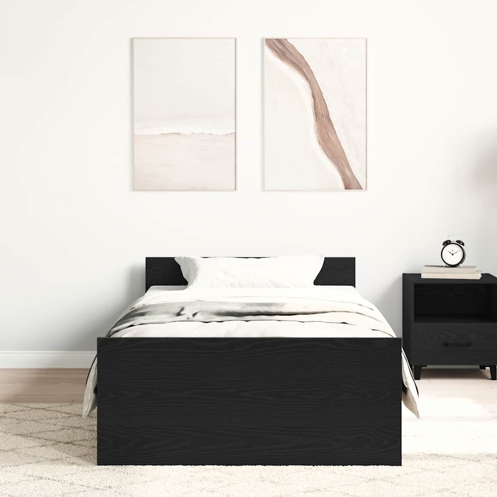 sengeramme 100x200 cm uden madras konstrueret træ sort eg