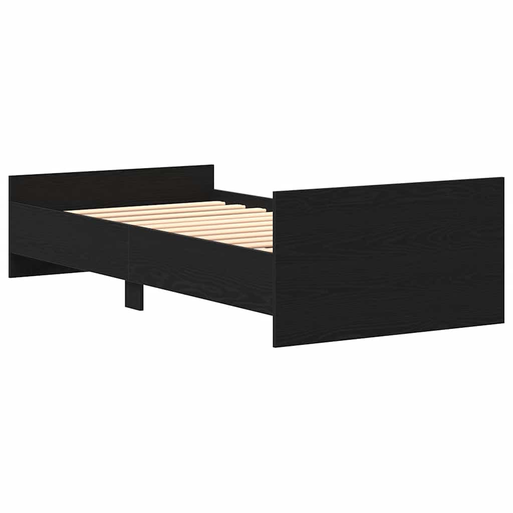 sengeramme 100x200 cm uden madras konstrueret træ sort eg