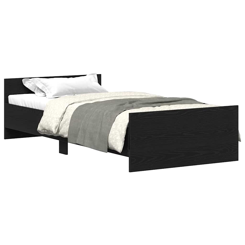 sengeramme 90x190 cm uden madras konstrueret træ sort eg