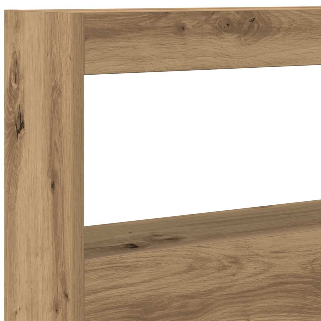 sengegavl med opbevaring og LED-lys 100x17x102 cm kunsteg