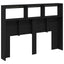 sengegavl med opbevaring og LED-lys 140x17x102 cm sort eg