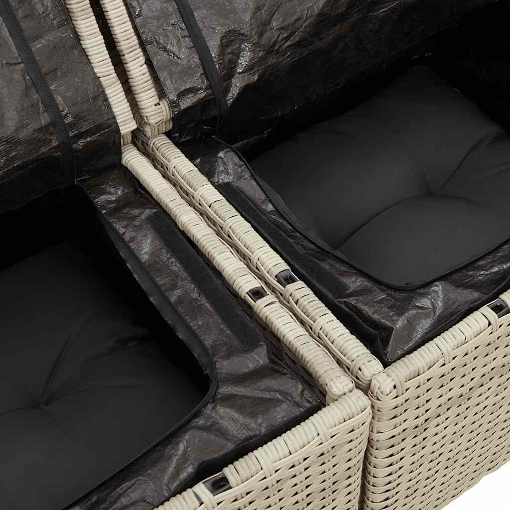 sofasæt til haven 4 dele med hynder polyrattan lysegrå