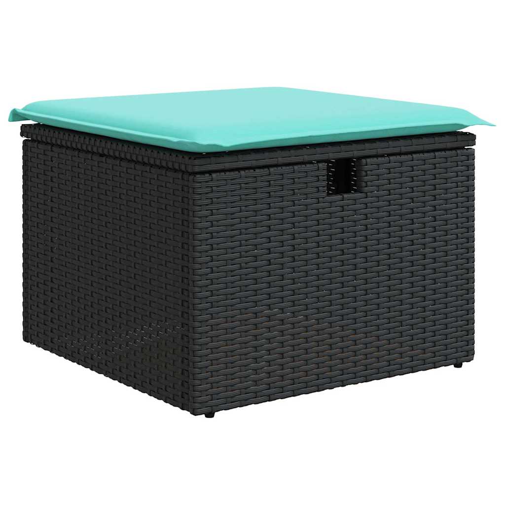 sofasæt til haven 8 dele med hynder polyrattan sort
