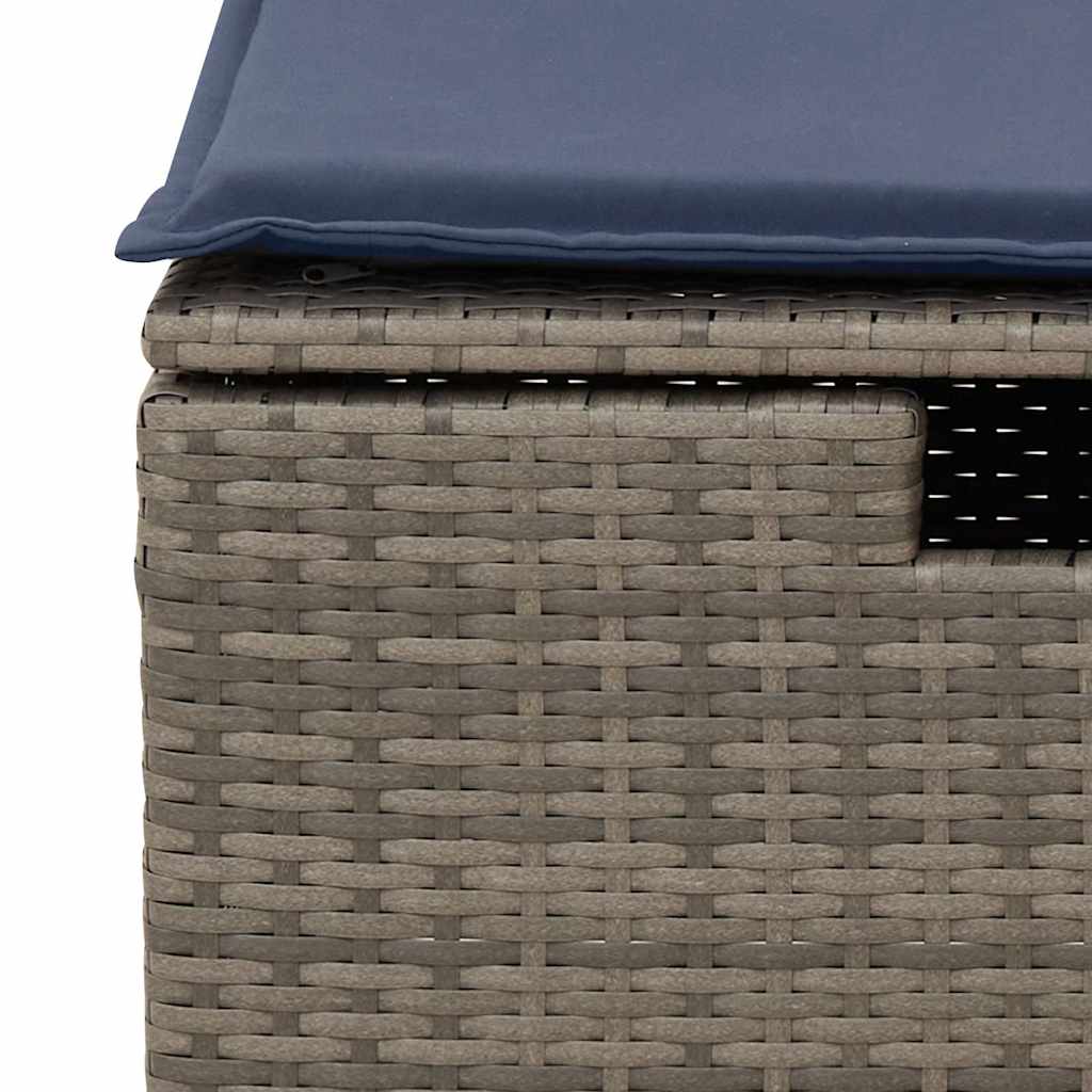 sofasæt til haven 4 dele med hynder polyrattan grå