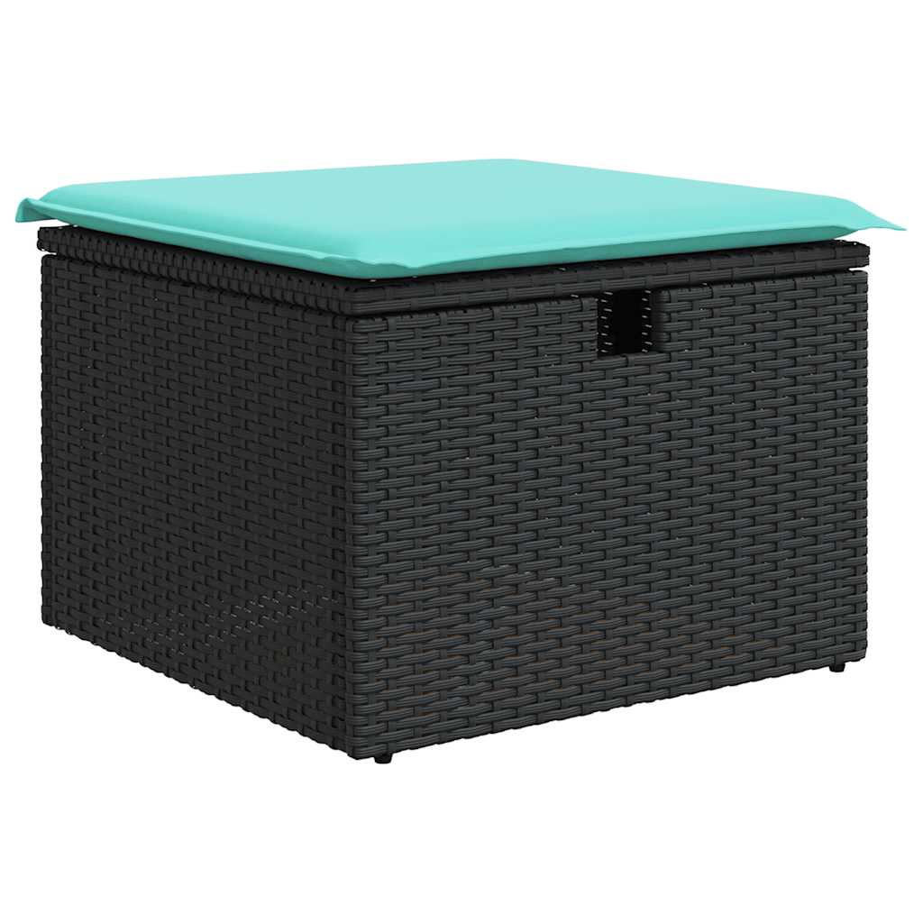 sofasæt til haven 5 dele med hynder polyrattan sort